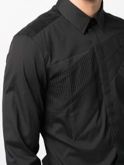 Les Hommes panelled long-sleeved shirt
