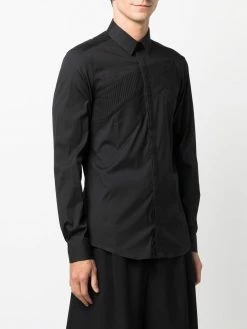 Les Hommes panelled long-sleeved shirt