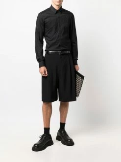 Les Hommes panelled long-sleeved shirt