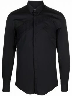 Les Hommes panelled long-sleeved shirt
