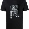 Les Hommes rose-print logo T-shirt