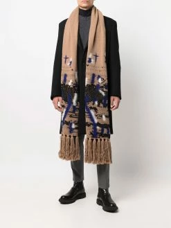 Les Hommes textured-finish virgin wool scarf