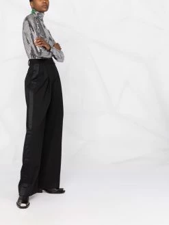 Les Hommes high-waisted side stripe trousers