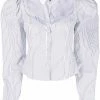 Les Hommes cut-out detail pinstriped blouse