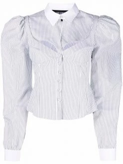 Les Hommes cut-out detail pinstriped blouse