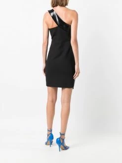 Les Hommes one-shoulder panelled dress