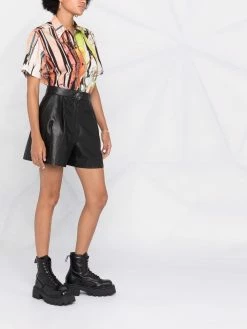 Les Hommes High waisted leather shorts leather & faux leather shorts of women 9 Les Hommes high-waisted leather shorts