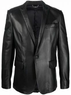 Les Hommes single-breasted biker blazer