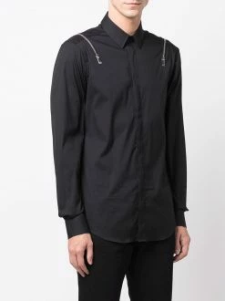 Les Hommes zip-detail long-sleeved shirt