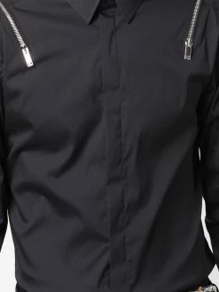 Les Hommes zip-detail long-sleeved shirt