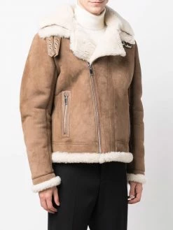 Les Hommes Faux shearling trim leather jacket leather jackets of men 7 Les Hommes faux-shearling trim leather jacket