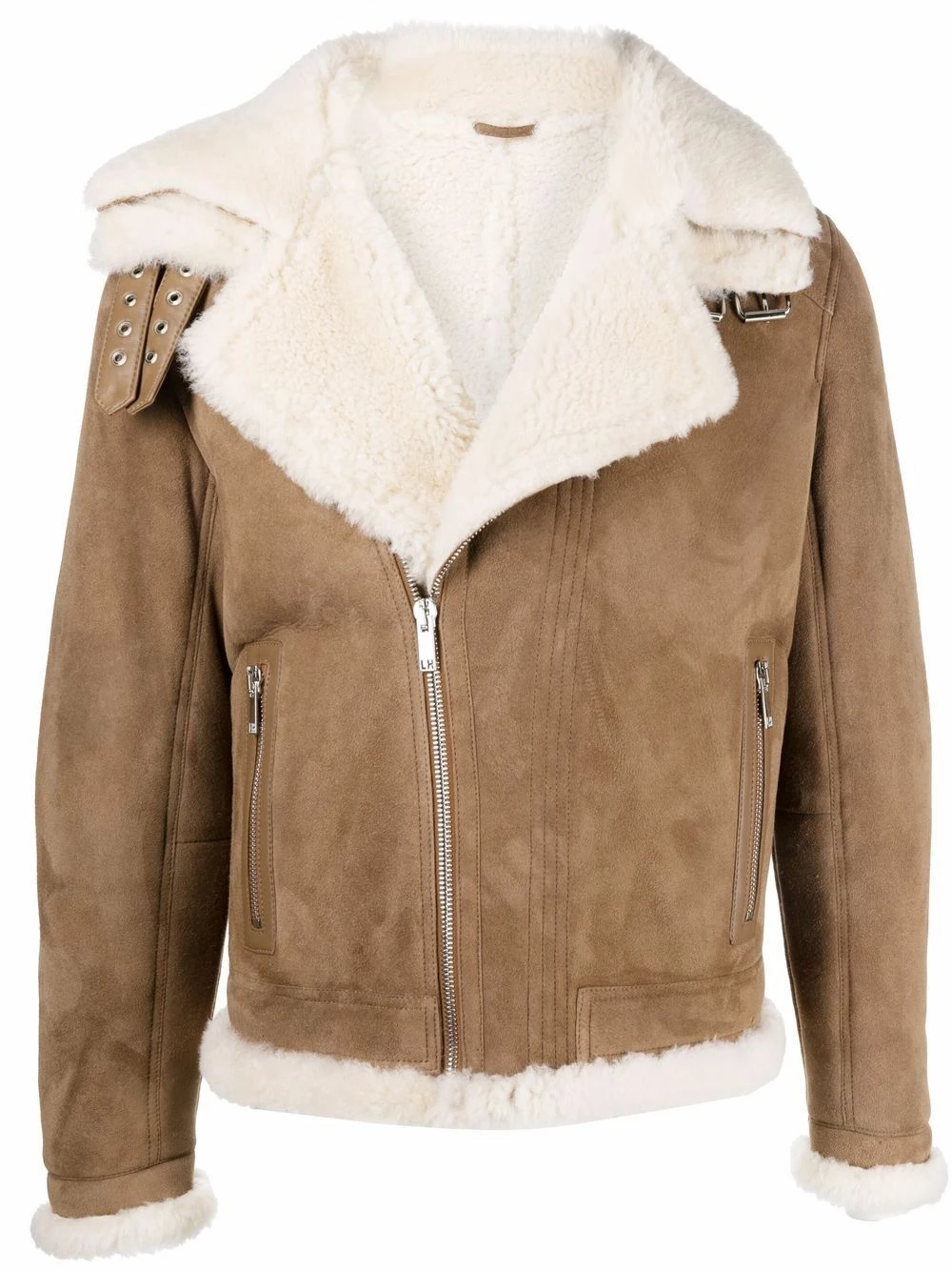 Les Hommes Faux shearling trim leather jacket leather jackets of men 1 Les Hommes faux-shearling trim leather jacket