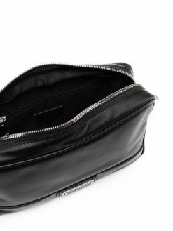 Les Hommes logo plaque messenger bag