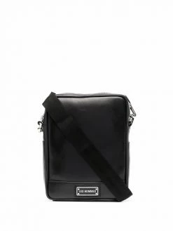 Les Hommes logo patch messenger bag