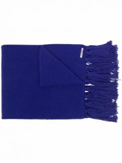 Les Hommes fringe-detail wool scarf
