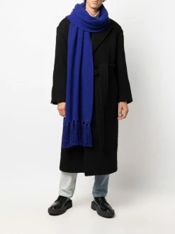Les Hommes fringe-detail wool scarf