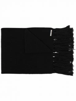 Les Hommes fringe-detail wool scarf