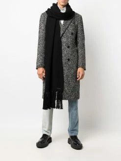 Les Hommes fringe-detail wool scarf