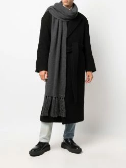 Les Hommes fringe-detail wool scarf