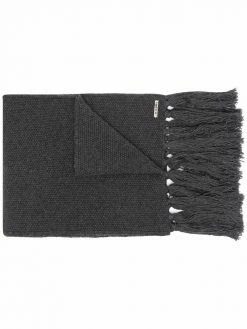 Les Hommes fringe-detail wool scarf