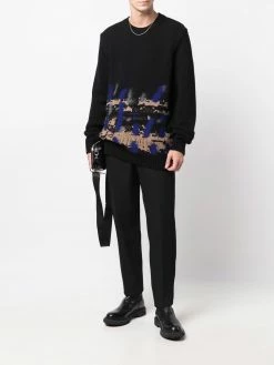 Les Hommes abstract-pattern crew-neck jumper