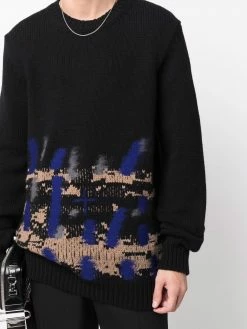 Les Hommes abstract-pattern crew-neck jumper