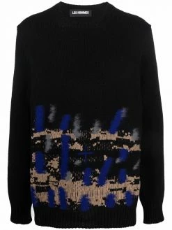 Les Hommes abstract-pattern crew-neck jumper