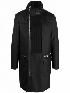 Les Hommes quilted zip-up coat