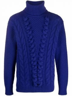 Les Hommes cable knit roll neck jumper