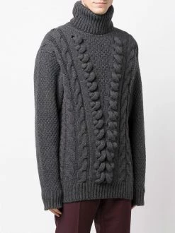 Les Hommes cable knit roll neck jumper
