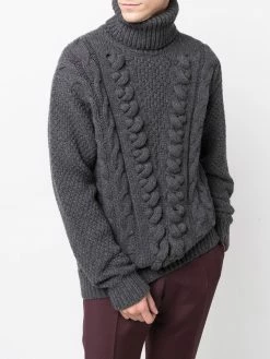 Les Hommes cable knit roll neck jumper