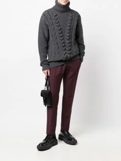Les Hommes cable knit roll neck jumper