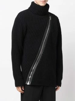 Les Hommes Zip detail roll neck jumper knitted sweaters of men 7 Les Hommes zip-detail roll-neck jumper