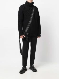Les Hommes zip-detail roll-neck jumper