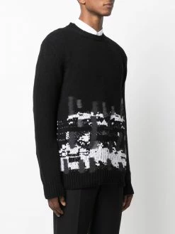 Les Hommes abstract-knit wool jumper