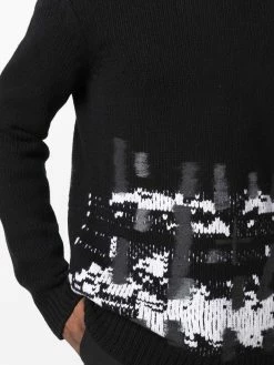Les Hommes abstract-knit wool jumper