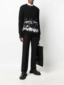 Les Hommes abstract-knit wool jumper