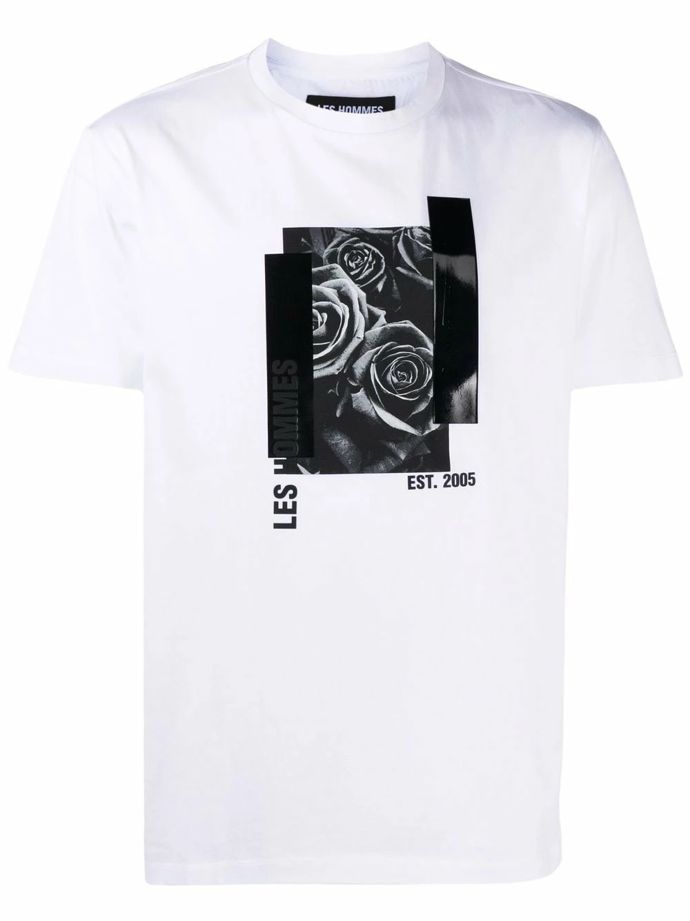 Les Hommes Rose print logo T shirt t-shirts of men 1 Les Hommes rose-print logo T-shirt