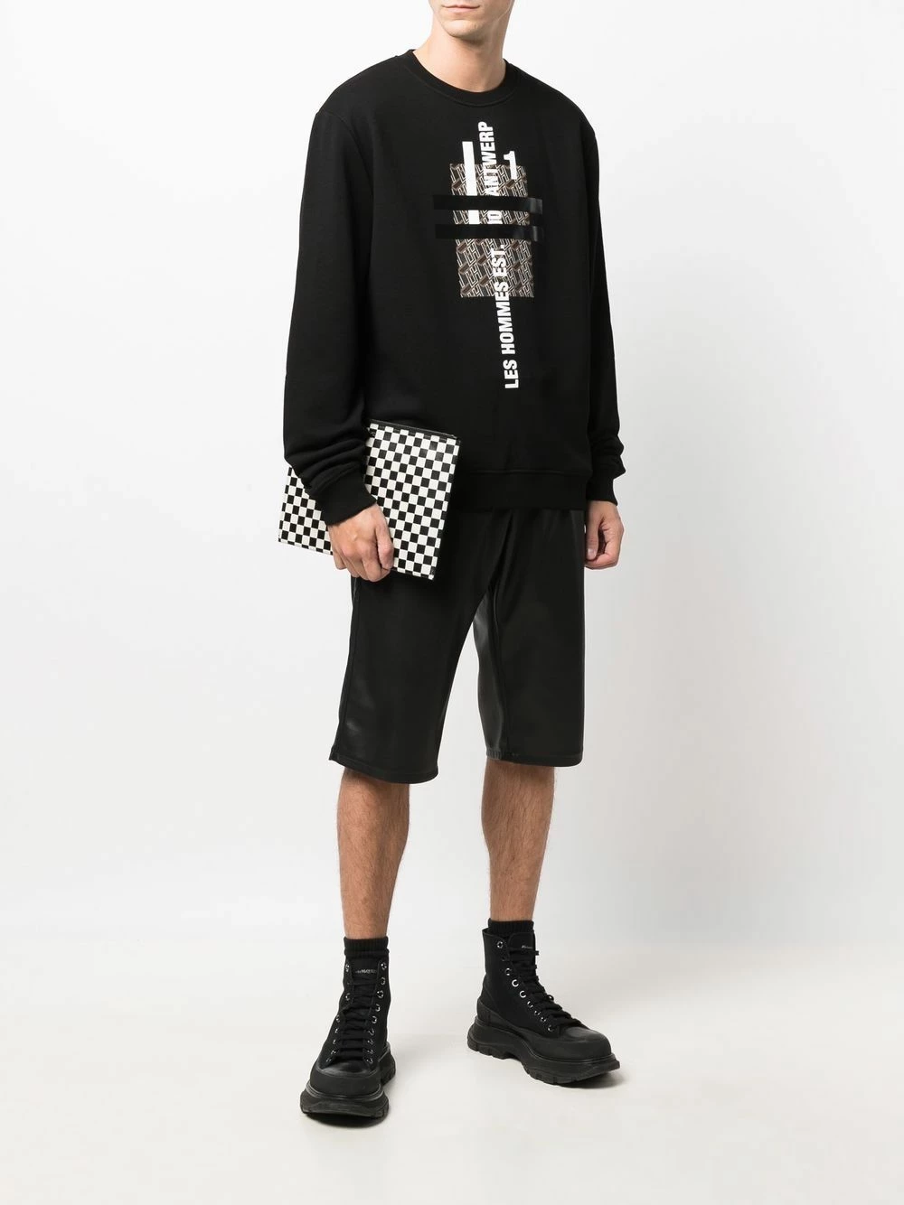 Les Hommes Logo print crew neck sweatshirt sweatshirts of men 2 Les Hommes logo-print crew-neck sweatshirt