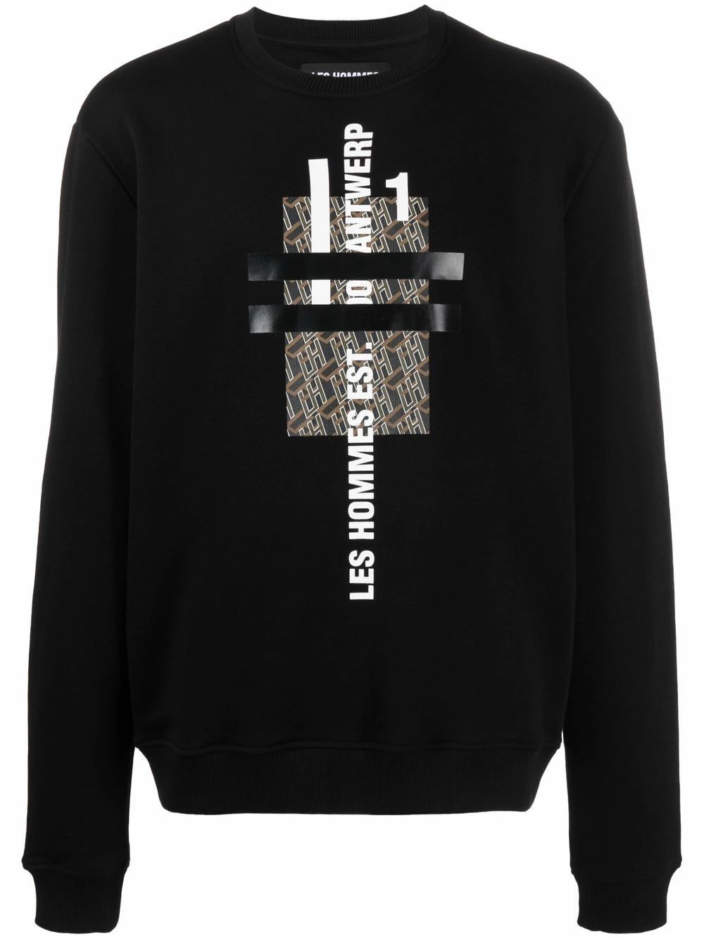 Les Hommes Logo print crew neck sweatshirt sweatshirts of men 1 Les Hommes logo-print crew-neck sweatshirt