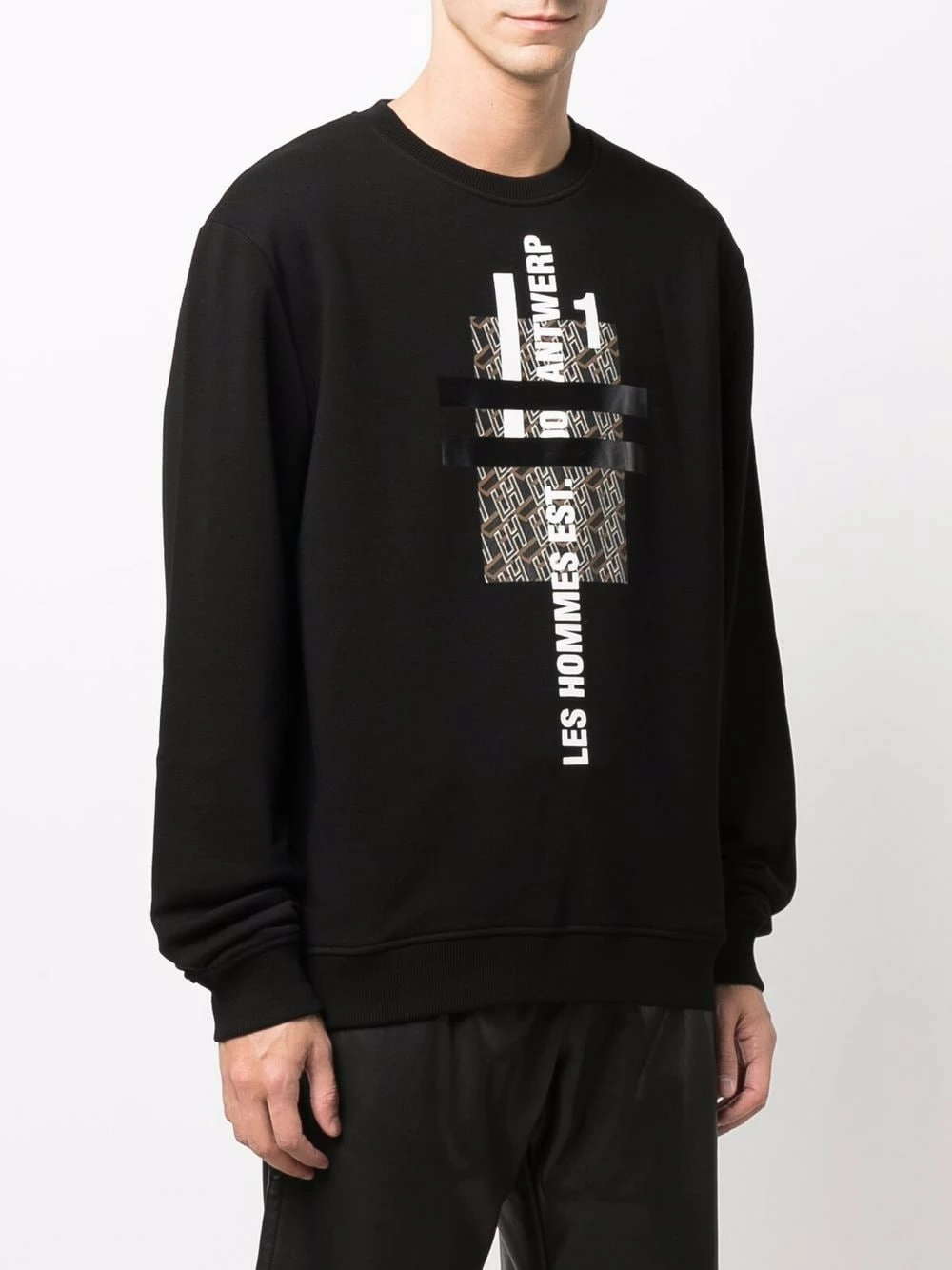 Les Hommes Logo print crew neck sweatshirt sweatshirts of men 3 Les Hommes logo-print crew-neck sweatshirt