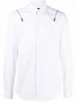 Les Hommes zip-detail long-sleeved shirt