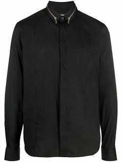Les Hommes zip-detail long-sleeved shirt