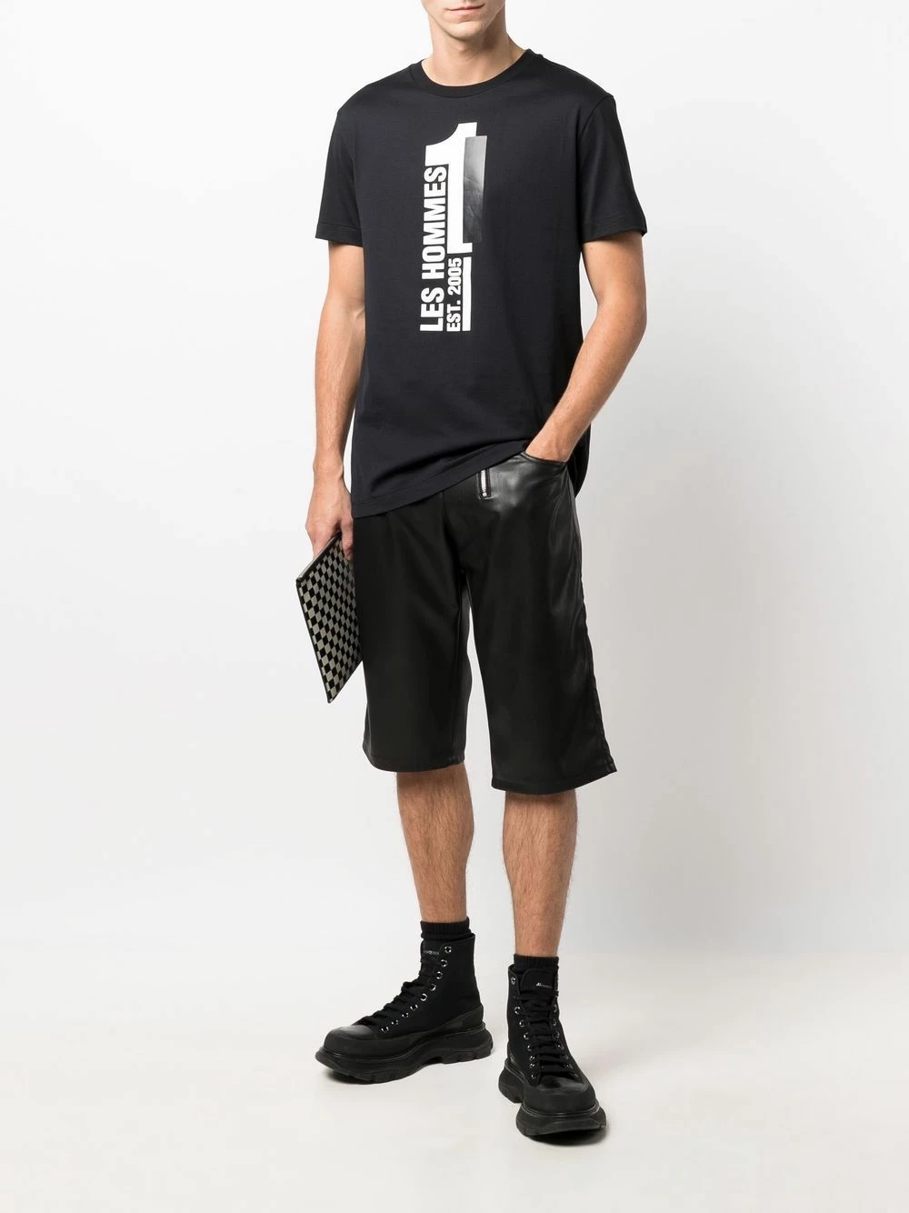 Les Hommes Logo print cotton T shirt t-shirts of men 2 Les Hommes logo-print cotton T-shirt