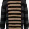 Les Hommes contrast-panel striped jumper