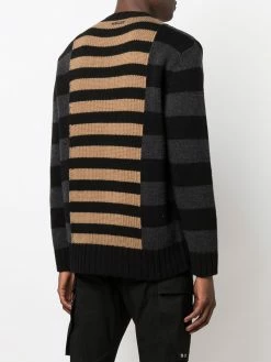 Les Hommes Contrast panel striped jumper knitted sweaters of men 9 Les Hommes contrast-panel striped jumper