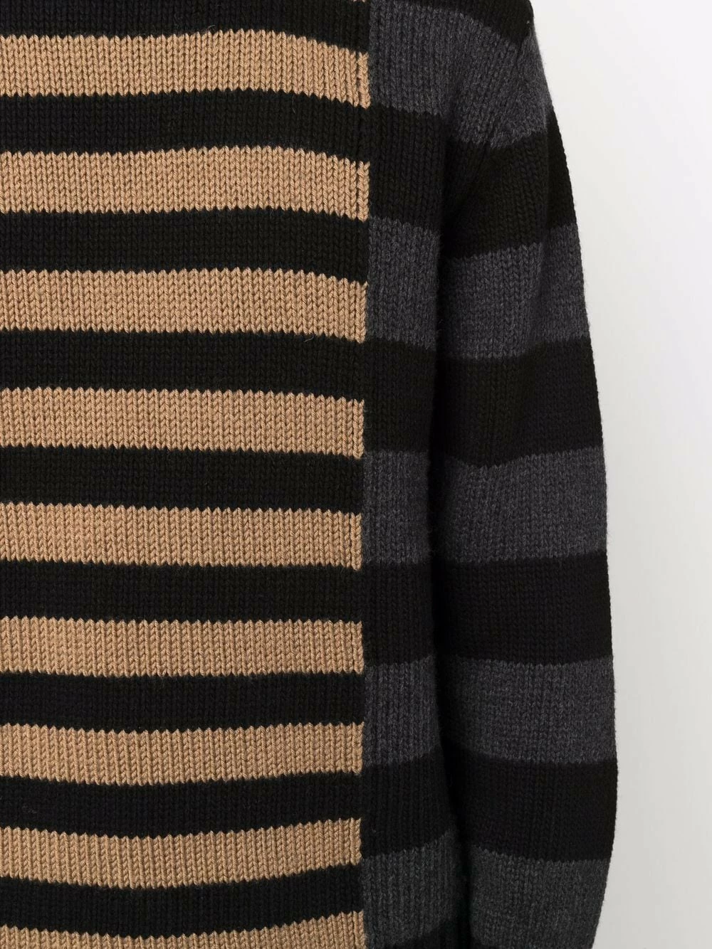 Les Hommes Contrast panel striped jumper knitted sweaters of men 6 Les Hommes contrast-panel striped jumper