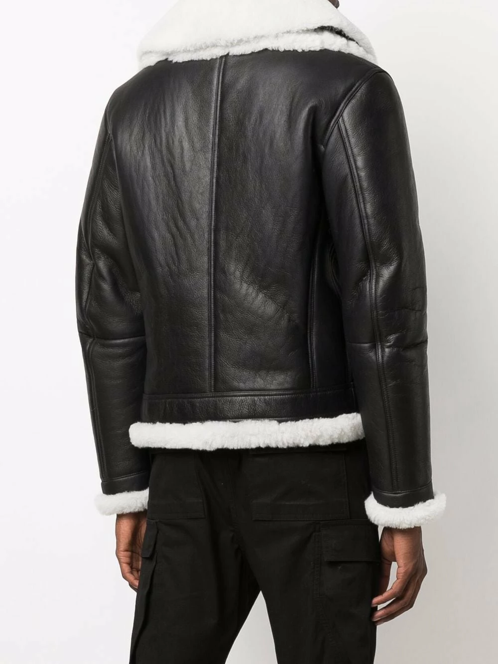 Les Hommes Shearling trimmed jacket biker jackets of men 4 Les Hommes shearling-trimmed jacket