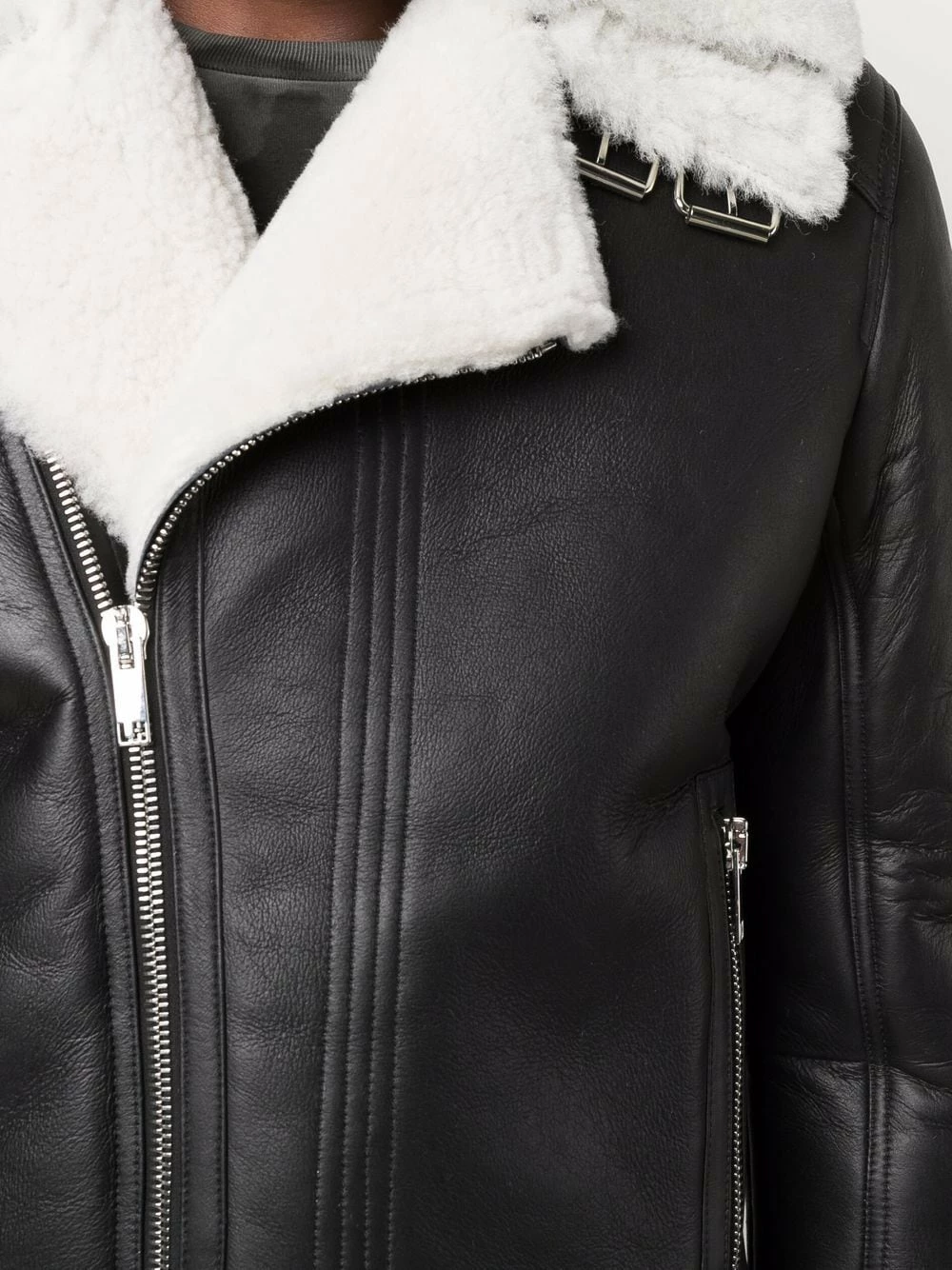 Les Hommes Shearling trimmed jacket biker jackets of men 5 Les Hommes shearling-trimmed jacket