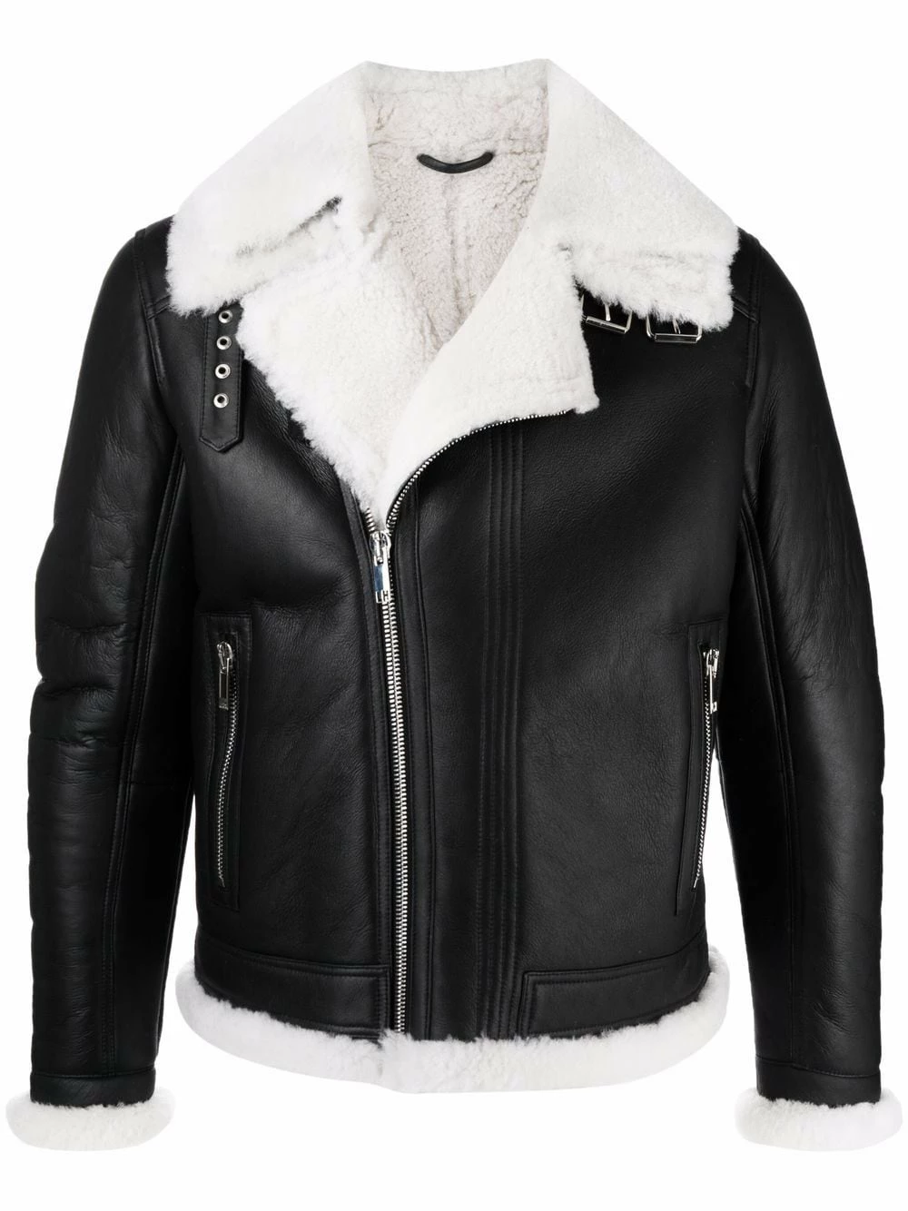 Les Hommes Shearling trimmed jacket biker jackets of men 1 Les Hommes shearling-trimmed jacket